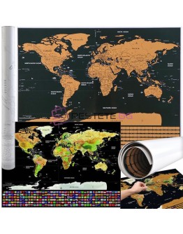 Скреч карта на света със знамена